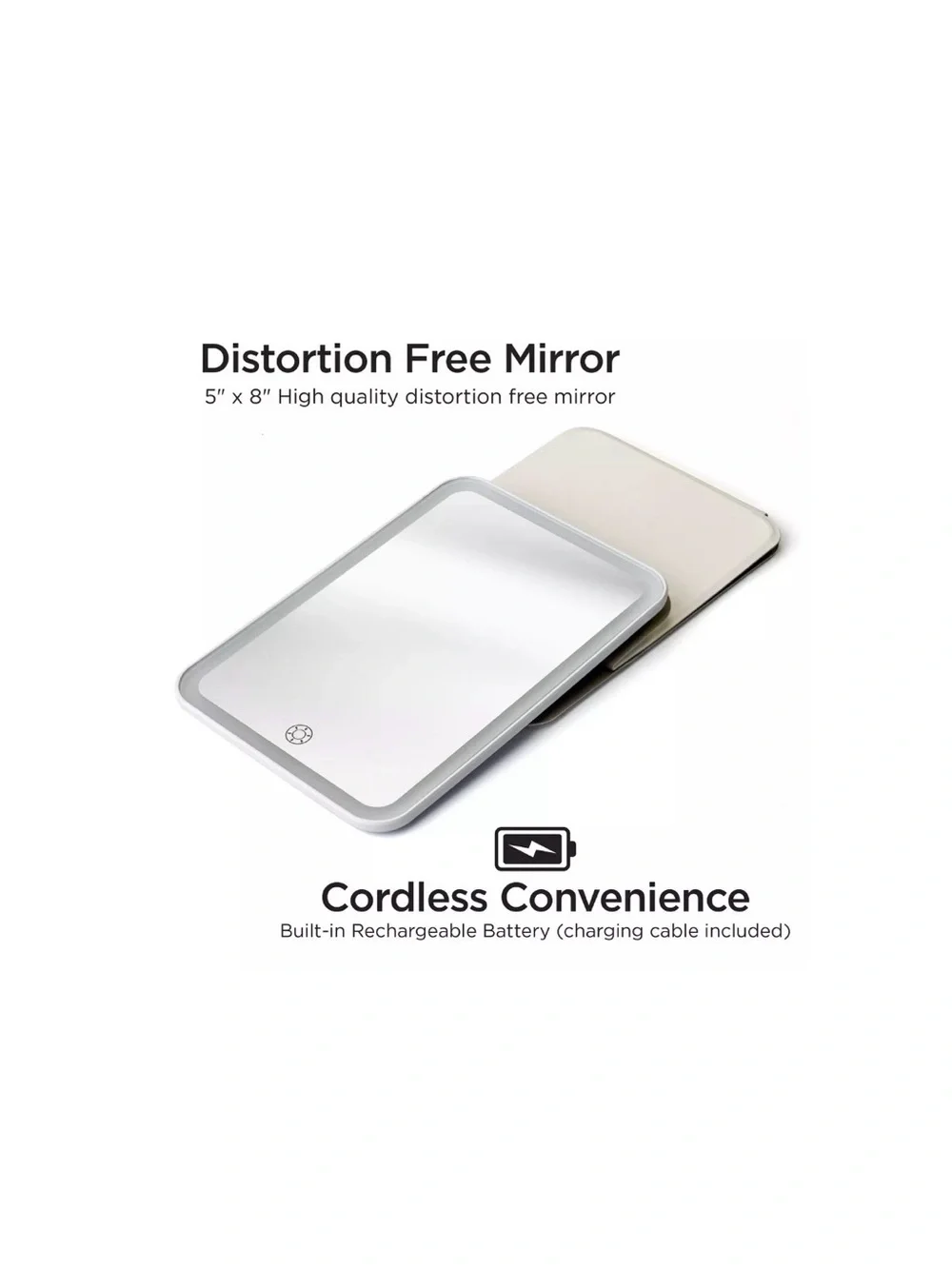 iHome White LED Ultra Thin Portable Vanity Mirror